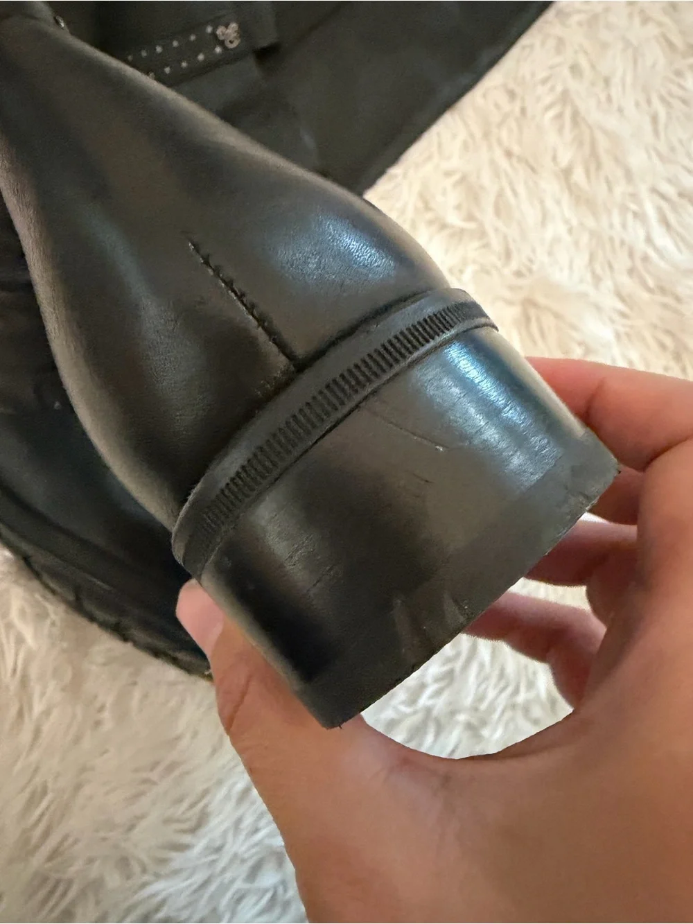 Sam Edelman Prina Black Leather Riding Boots Studded Tall NWOB Size 6